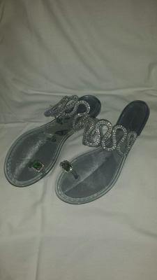 Diamante Swirl Jelly Ladies FLIP FLOPS SIZE 3 RRP 8 CLEARANCE XL 3